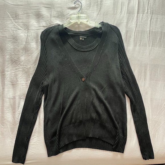 Black Anne Klein Cardigan + Tank Set, Plus Size (2X) - Picture 1 of 6